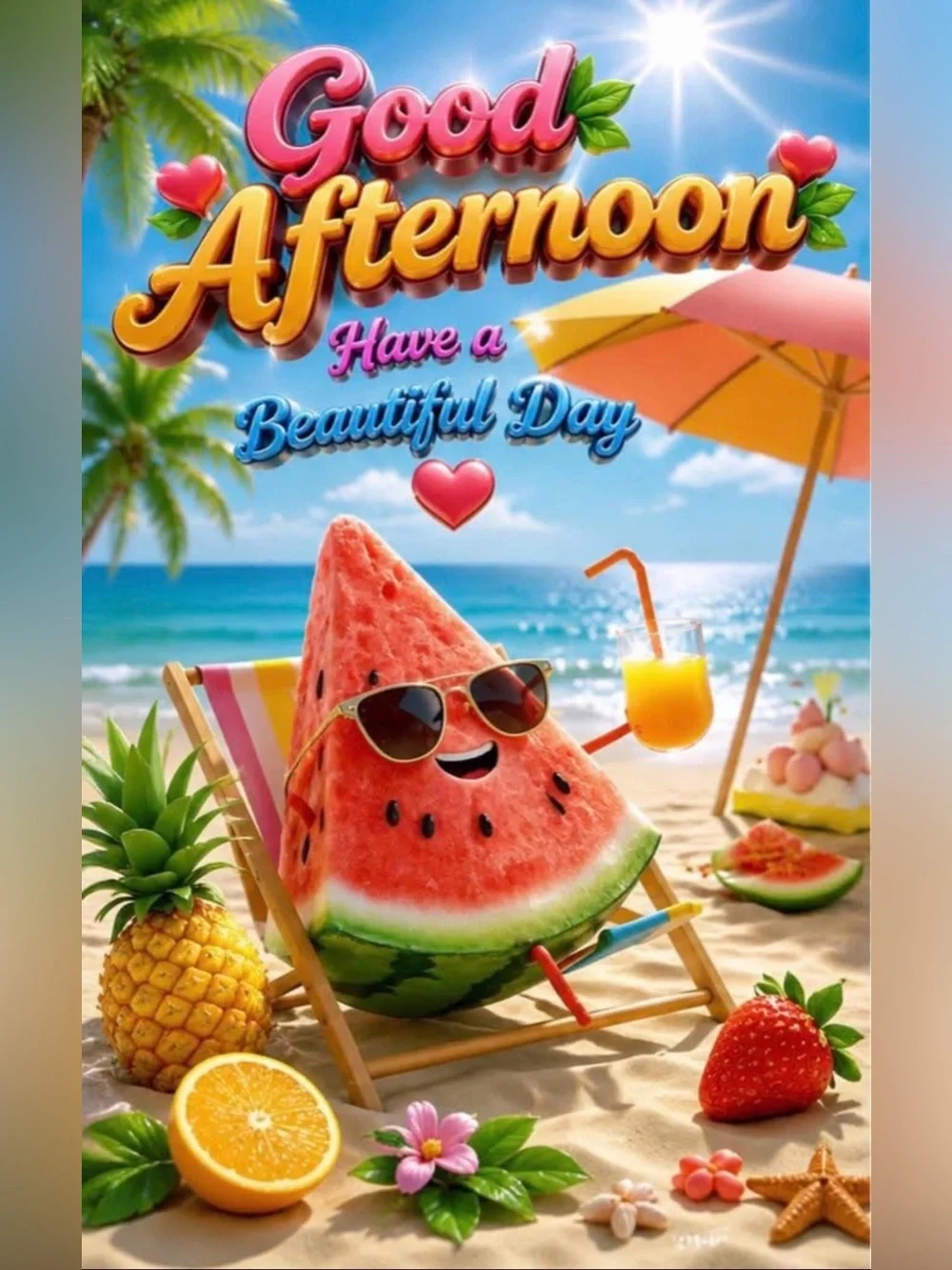 Playful Watermelon Beach Towel - Red